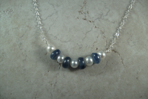 Kyanite and Pearl Necklace