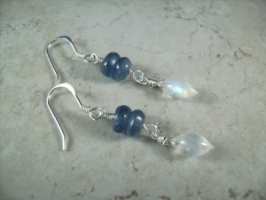 Kyanite and Moonstone Earrings