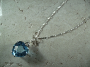 Blue Topaz Heart Pendant