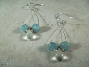 Hemimorphite and Quartz Crystal Earrings